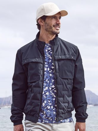 Lerros Steppjacke LERROS Sportiver Blouson, gesteppt, Herren, Gr. XL, blau (blau night), 100% Polyester, Jacken Steppjacke