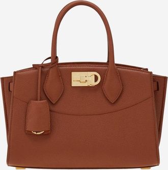 Ferragamo gehamerde leren handtas