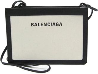 Balenciaga Pre-owned Canvas balenciaga-bags - Dames - Vintage Schoudertas - Wit - ONE Size - Leer - Vintage