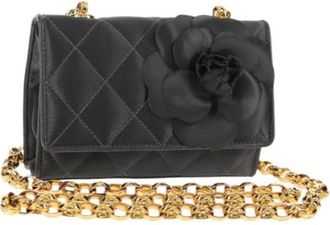 Chanel Pre-owned Mini Bags, female, Gray, Size: ONE SIZE Pre-owned Satin Mini Bag