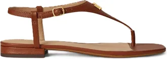 Ralph Lauren Brown Flat Leather Sandals
