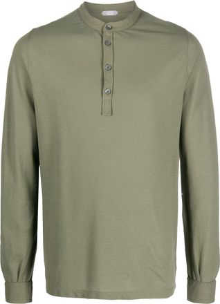 Zanone band-collar polo shirt - men - Cotton - 46 - Green