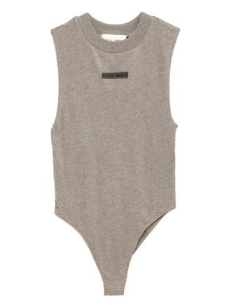 Fear of God logo-plaque bodysuit - women - Polyester/Rayon/Cotton - S - Grey