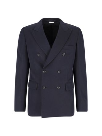 Comme Des Gar&ccedil;ons Navy Double-Breasted Wool Fabric Blazer