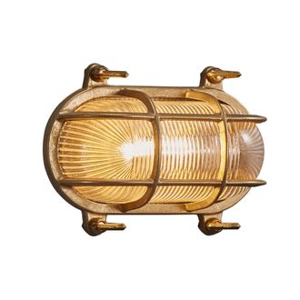 Nordlux Industrial Outdoor Wall Light Brass Brass E27 Coastal/Marine Safe - Mains Powered, IP64 in Gold