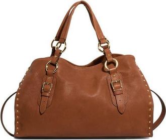 Aim&eacute;e Large Rodeo Leather Satchel in Chestnut at Nordstrom