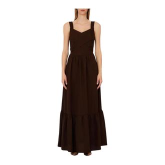 Liu Jo Maxi Dresses, female, Brown, Size: XS Ruffled Maxi Dress