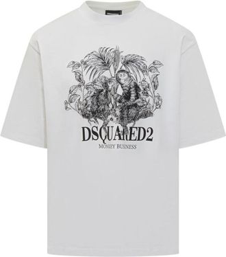 Dsquared2 White Graphic Print T-Shirt