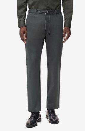 Mango Slim Fit Drawstring Pants in Light/Pastel Grey at Nordstrom, Size 32