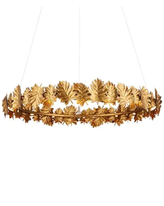 Currey & Company English Oak 32.5In Gold Leaf Led Chandelier