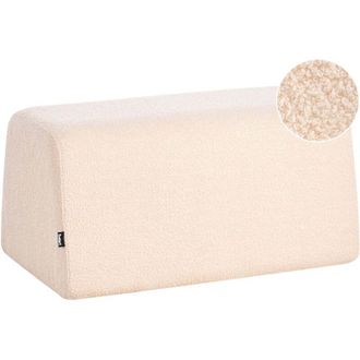 Beliani Pouf Poggiapiedi imbottito in boucl&egrave; beige Sinclair