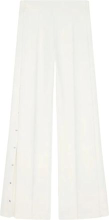 Courr&egrave;ges Pantaloni Flare in Twill con Bottoni - - Trousers - Donna - Bianco - S