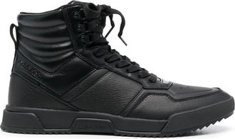 Calvin Klein panelled hi-top sneakers - men - Calf Leather/Rubber/Fabric - 45 - Black