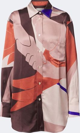Victoria Beckham Printed cr&ecirc;pe satin shirt