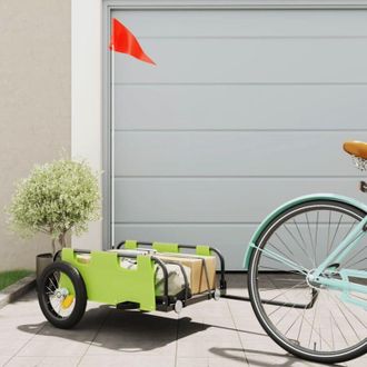 vidaXL Vidaxl - Remolque Para Bicicletas Hierro Y Tela Oxford Verde