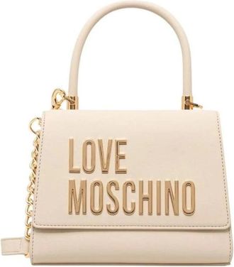 Love Moschino Handbags, female, Beige, Size: ONE SIZE Polyethylene Handbag with Woven Detailing
