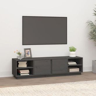 vidaXL Vidaxl - Mobile Porta tv Grigio 156x40x40 cm in Legno Massello di Pino