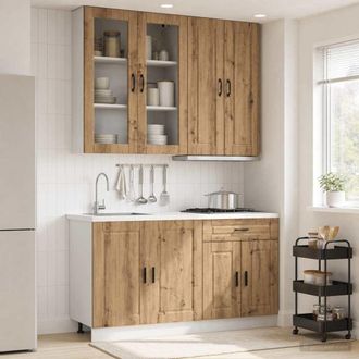 vidaXL Vidaxl Unit&agrave; Cucina Porto 4 Pz Rovere Artigianale Legno Ingegnerizzato
