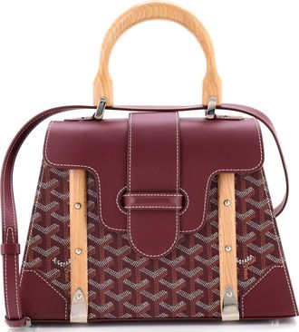 Goyard Saigon Top Handle Bag Coated Canvas with Leather PM
