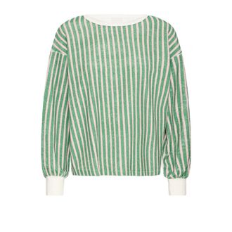 Ichi Gezellige Sweatshirt Blarney - Dames - Blouses - Groen - L - Katoen - Overhemden