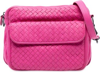 Bottega Veneta Pre-owned Womens Nappa Intrecciato Front Pocket Messenger Bag - Poppy Leather - One Size