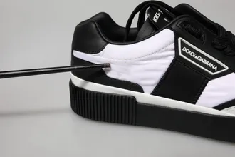 Dolce & Gabbana Black White Leather MIAMI Low Top Sneakers Mens Shoes (Pre-Owned)