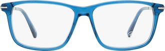 Moncler ML5205 Rectangular Metal-Accented Eyeglasses - Blue