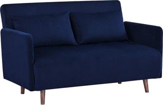 DRAWER Sofá cama de 2 plazas en pana de 120 cm - Azul marino