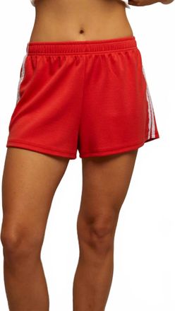 perfectwhitetee Mikayla Pull On Shorts In Poppy/bright Ivory