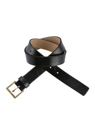 HUGO BOSS Lederg&uuml;rtel HUGO Amelia-Ch-Deb Sz30, Damen, Gr. 75, schwarz (schwarz 001), Leder, unifarben, G&uuml;rtel Lederg&uuml;rtel, mit tonalem Muster