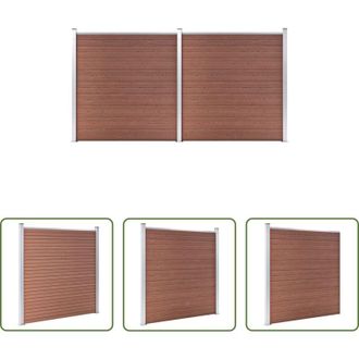 vidaXL vidaXL Recinzione modulare - Recinzione da Giardino in WPC 353x186 cm Marrone