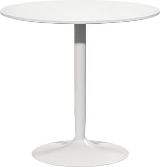 HOMCOM Mesa De Comedor Redonda Para 2 Personas, Mesa De Cocina De Estilo Moderno Con Base De Acero, &Oslash; 80 X 75 Cm, Blanca