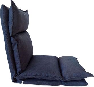 Mobili Rebecca Rebecca Mobili Futon Sill&oacute;n Yoga Azul Jeans Metal Poli&eacute;ster Reclinable 70x56x70