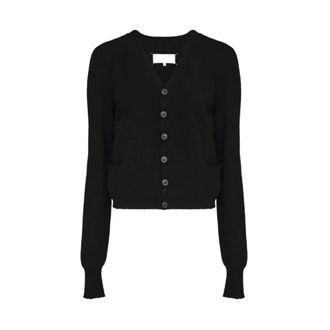 Maison Margiela C&aacute;rdigan de Lana con Cuello en V - Knitwear - Mujer - Negro - XS