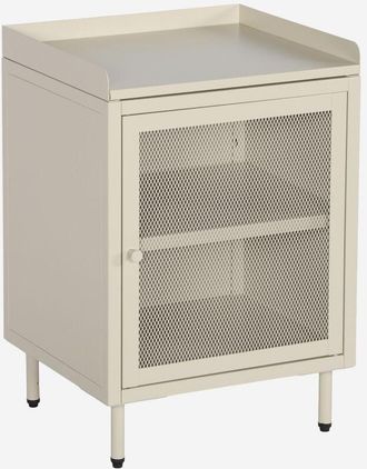 Sweeek Mesita De Noche Industrial De Metal Con 1 Puerta De Rejilla