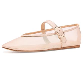 Marc Fisher Godina Womens Dress Flat Shoes Ivory Mesh/Leather : 9.5 M, Leather/Textile