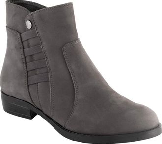 David Tate Womens David Tate Amore Boots Gray Leather Side Zip Ankle Bootie JOBB613