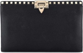 Valentino Garavani Pouch Rockstud Flip Lock grande in pelle - Nero
