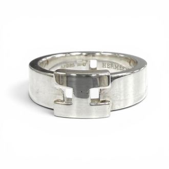 Herm&egrave;s Silver Silver 925 Band Ring (Pre-Owned)
