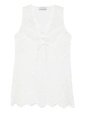 Matteau Abito corto in pizzo sangallo - Bianco