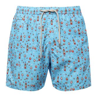 MC2 Saint Barth Beachwear, male, Multicolor, Size: XL Red Sea Clothing with All-Over Print