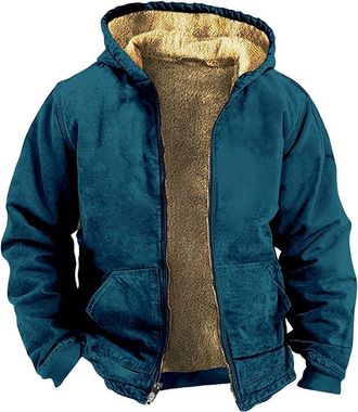Generic Mens Fleece Jackets Full Zip,Cardigans for Men Uk Zip Up Hoodie with Hood Sherpa Fleece Jackets Men Fleece Hoodie Long Sleeve Windproof Warm Tops Thic