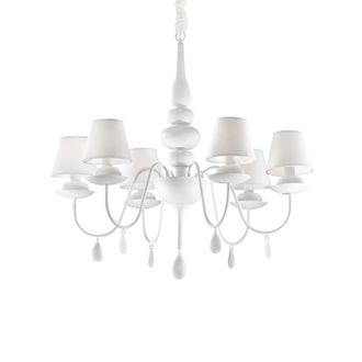 Netlighting Blanche 6 Light Multi Arm Chandelier White Finish E14