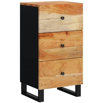 vidaXL Aparador Con 3 Cajones Madera Maciza Acacia 40x33,5x75 Cm Vidaxl
