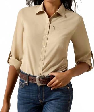 Ariat Ventek Long Sleeved Shirt In White Pepper