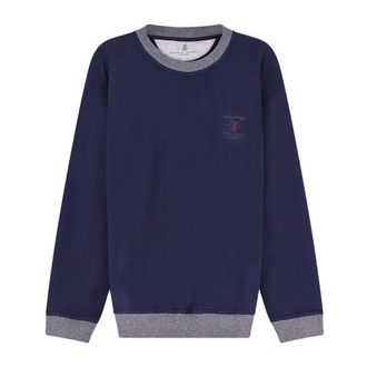 Brunello Cucinelli Felpa in French Terry di Cotone con Ricamo - - Sweatshirts & Hoodies - Uomo - Blu - S