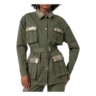 Fracomina Light Jackets, female, Green, Size: XS Giacca