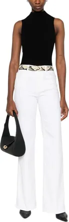 7 For All Mankind White Flared High Rise Jeans