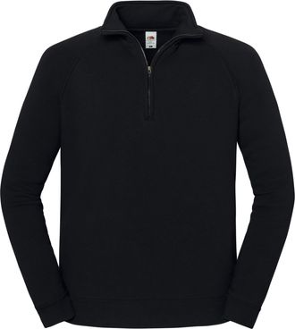 Fruit Of The Loom Fruit of the Loom Heren Iconic Premium Sweatshirt met Quarter Zip (Zwart)