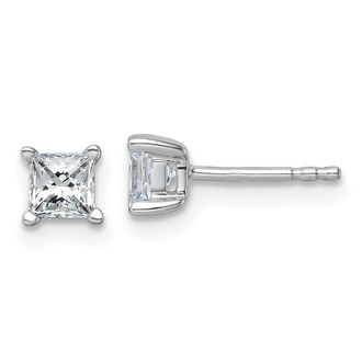 Diamond2Deal 14k Gold 3/4 ct Princess Lab Grown Diamond Stud Earrings VS Clarity, D-E Color